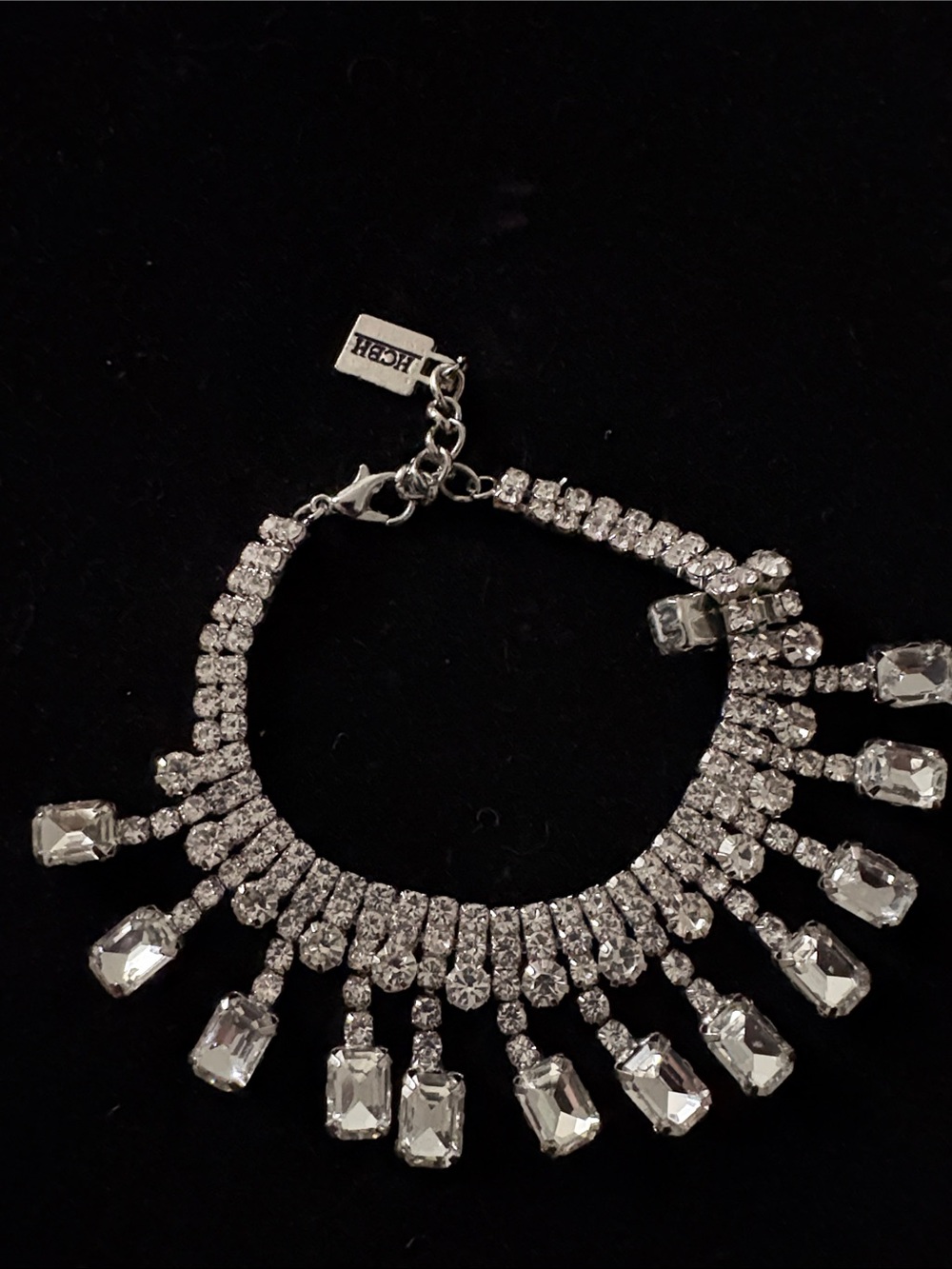 Silver Crystal Drop Bracelet